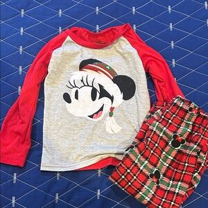 Disney Kids Pajama Set - Red and Gray Minnie Mouse